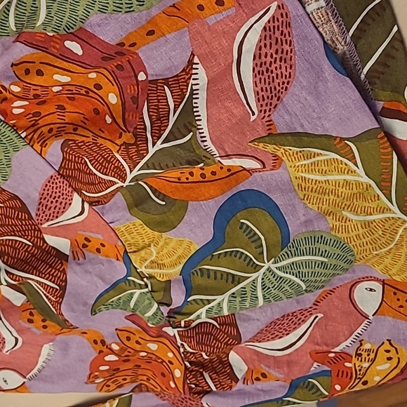 NWT House of Harlow 1960 Tropical Tucan Print Linen Blend Dress with Poc… - Picture 17 of 17